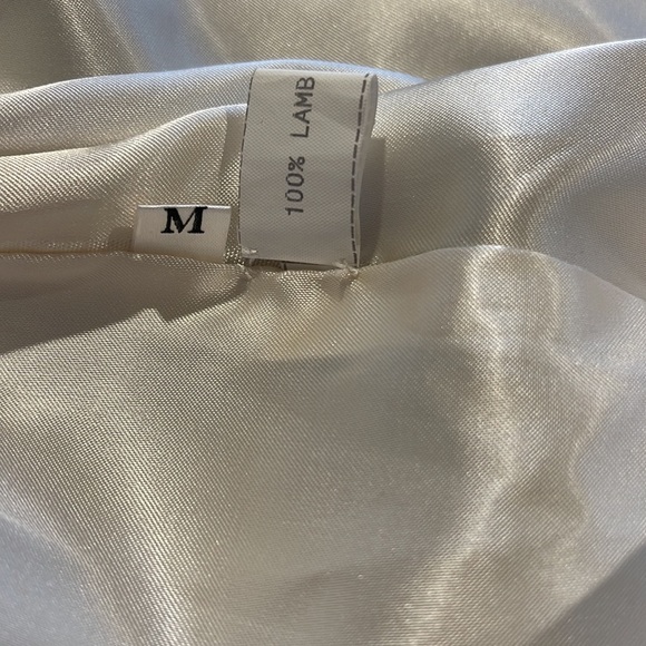 Rare Vintage Beautiful Lamb leather and fox fur coat size M - Picture 9 of 10